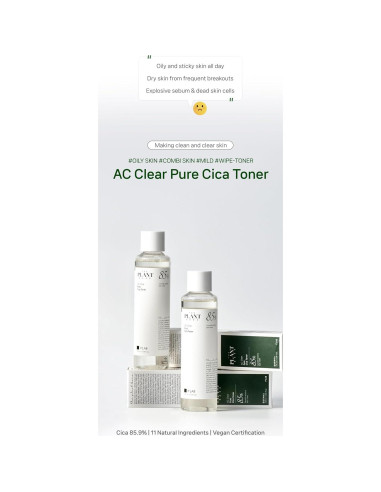 Toner Facial CICA AC Clear The Plant Base 195ml - Piel Grasa