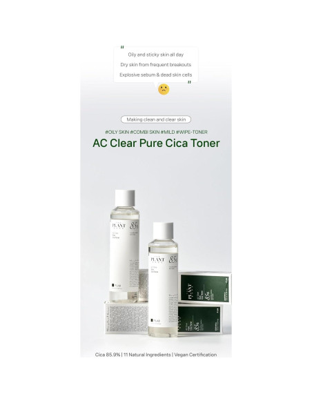 Toner Facial CICA AC Clear The Plant Base 195ml - Piel Grasa