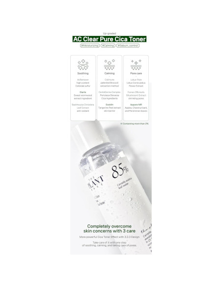Toner Facial CICA AC Clear The Plant Base 195ml - Piel Grasa