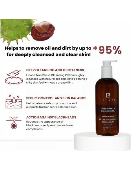 Aceite Desmaquillante Doble Fase Licape 400ml Niacinamida