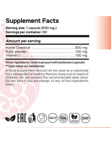 VeinoTune Tratamiento Venas Varicosas 300 mg 60 Tabletas