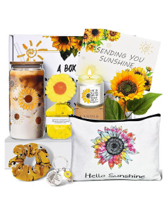 Cesta de Regalo de Girasoles Jjyee - Spa para Mujeres 10 Pcs