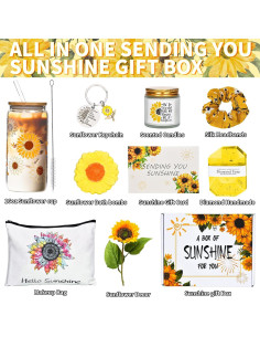 Cesta de Regalo de Girasoles Jjyee - Spa para Mujeres 10 Pcs 2