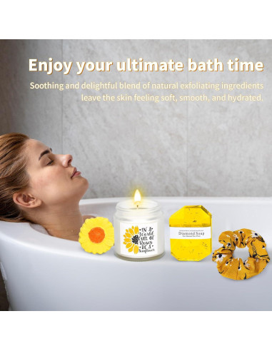 Cesta de Regalo de Girasoles Jjyee - Spa para Mujeres 10 Pcs