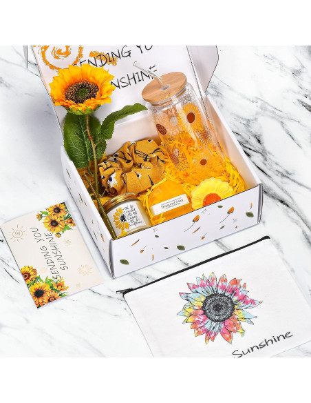 Cesta de Regalo de Girasoles Jjyee - Spa para Mujeres 10 Pcs