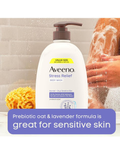 Gel de Ducha Aveeno 975 ml Alivio del Estrés Lavanda Piel Sensible 2