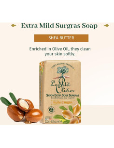 Jabón Surgras Extra Suave Le Petit Olivier 250g Aceite de Argán 2