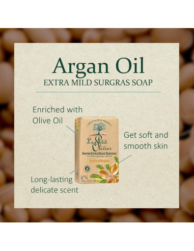 Jabón Surgras Extra Suave Le Petit Olivier 250g Aceite de Argán