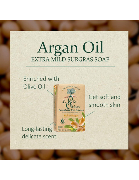Jabón Surgras Extra Suave Le Petit Olivier 250g Aceite de Argán