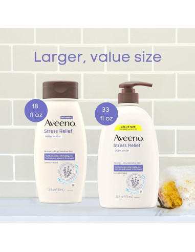 Gel de Ducha Aveeno 975 ml Alivio del Estrés Lavanda Piel Sensible