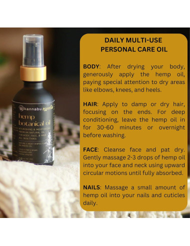 Aceite Botánico de Cáñamo Kannabu 59 ml - Hidratante Natural
