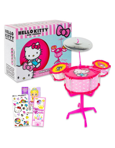 Juego de Batería de Juguete Hello Kitty para Niñas - 3 Tambores