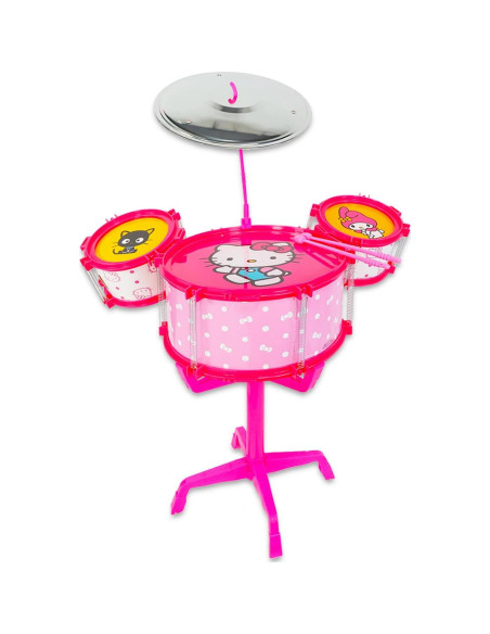 Juego de Batería de Juguete Hello Kitty para Niñas - 3 Tambores