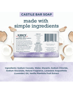 Jabón en Barra Kirk's Castile 113g - Lavanda y Vainilla, Vegano 2