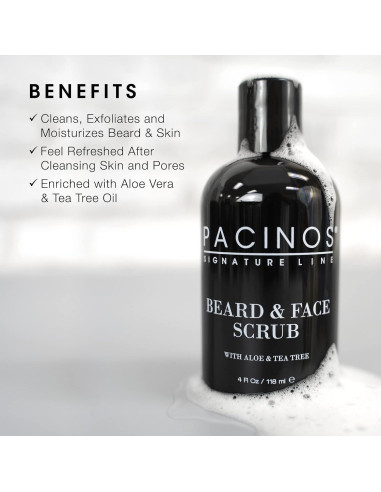 Exfoliante Facial y de Barba Pacinos 156 g - Aloe Vera y Árbol de Té