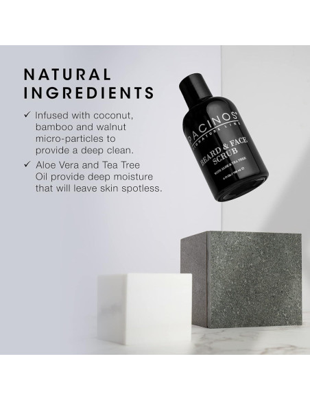 Exfoliante Facial y de Barba Pacinos 156 g - Aloe Vera y Árbol de Té
