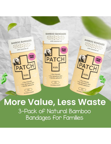 Tiras Adhesivas de Bambú PATCH 25 Unidades con Aceite de Coco Tiras Adhesivas de Bambú PATCH 25 Unidades con Aceite de Coco