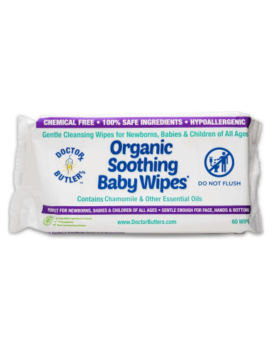 Toallitas Orgánicas para Bebés Doctor Butler - 60 Unidades Hipoalergénicas