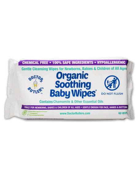 Toallitas Orgánicas para Bebés Doctor Butler - 60 Unidades Hipoalergénicas