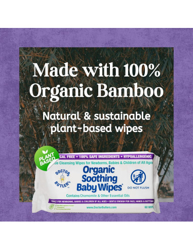 Toallitas Orgánicas para Bebés Doctor Butler - 60 Unidades Hipoalergénicas