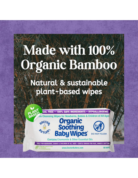 Toallitas Orgánicas para Bebés Doctor Butler - 60 Unidades Hipoalergénicas
