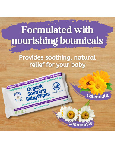 Toallitas Orgánicas para Bebés Doctor Butler - 60 Unidades Hipoalergénicas