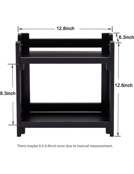 Organizador de Maquillaje GOBAM de Bambú Negro 2 Niveles