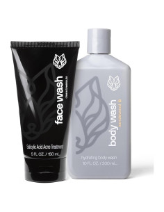 Set de Gel de Ducha y Limpiador Facial Black Wolf 295ml + 148ml