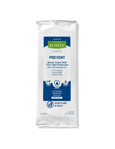 Toallitas Húmedas Medline Remedy 3-en-1 32 Paquetes 20x20 cm