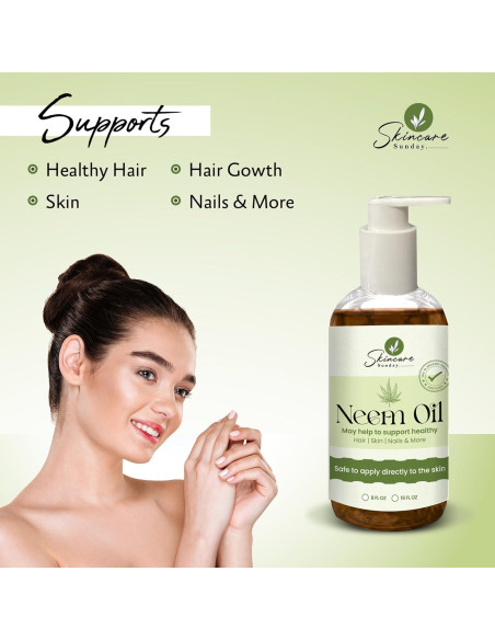 Aceite de Neem Puro Skincare Sunday 226.8 ml - Cabello y Piel