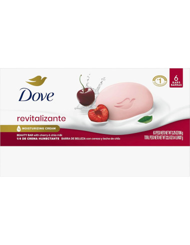 Jabón de Belleza Dove Revitalizante Cereza y Chía 6x106g