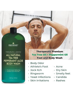 Jabón Corporal Natural First Botany 473 ml Menta de Árbol de Té 2