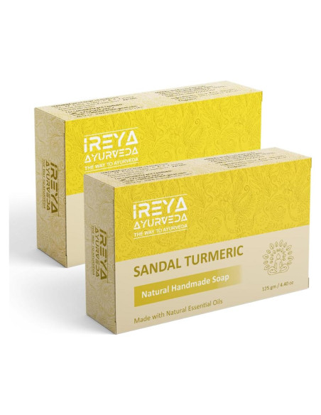 Jabón Ayurvédico de Cúrcuma y Sándalo - 125 g - Paquete de 2 Jabón Ayurvédico de Cúrcuma y Sándalo - 125 g - Paquete de 2