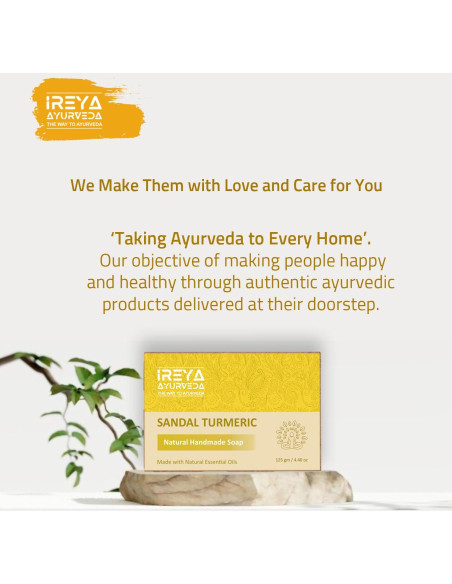 Jabón Ayurvédico de Cúrcuma y Sándalo - 125 g - Paquete de 2 Jabón Ayurvédico de Cúrcuma y Sándalo - 125 g - Paquete de 2