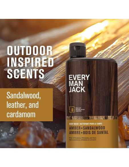 Gel de Ducha Hidratante Every Man Jack Ámbar + Sándalo 2x24oz
