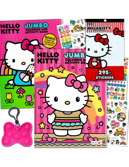 Conjunto de Libros para Colorear Hello Kitty con Stickers y Llavero