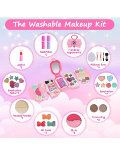 Kit de Maquillaje Infantil Topsolid Rosa Lavable 15x15 cm 2