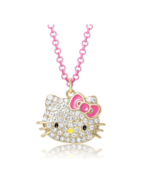 Collar Colgante Hello Kitty Sanrio Ajustable 40.64 cm Rosa