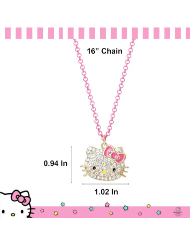 Collar Colgante Hello Kitty Sanrio Ajustable 40.64 cm Rosa