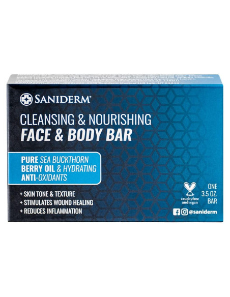 Jabón Limpiador Saniderm para Tatuajes 100g - Hidrata y Sana