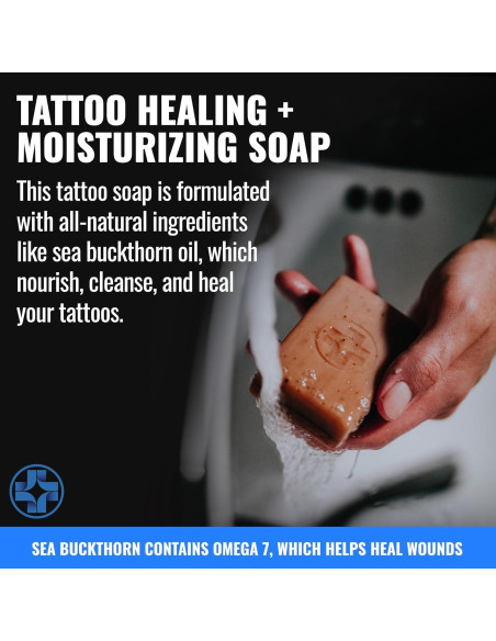 Jabón Limpiador Saniderm para Tatuajes 100g - Hidrata y Sana