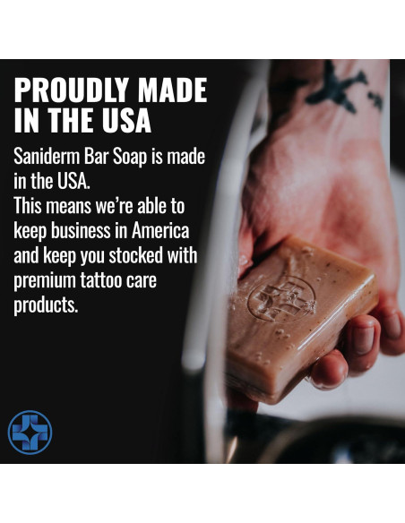 Jabón Limpiador Saniderm para Tatuajes 100g - Hidrata y Sana