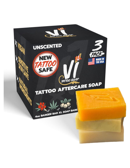 Jabón VI para Tatuajes Natural 3 Barras 113g Cuidado Suave