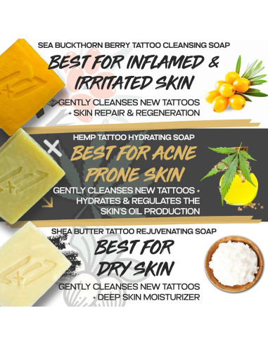 Jabón VI para Tatuajes Natural 3 Barras 113g Cuidado Suave