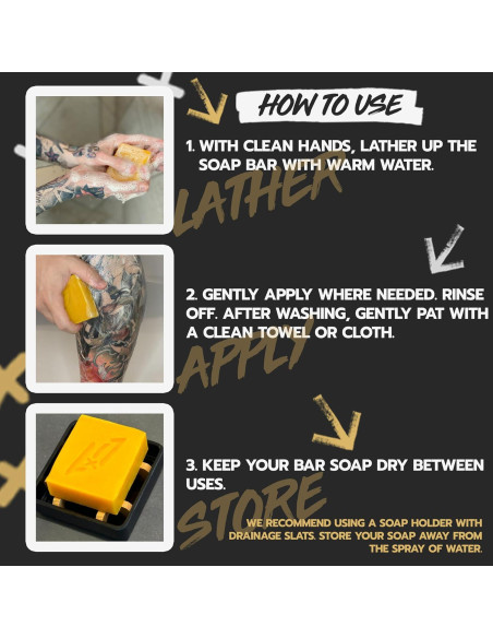 Jabón VI para Tatuajes Natural 3 Barras 113g Cuidado Suave