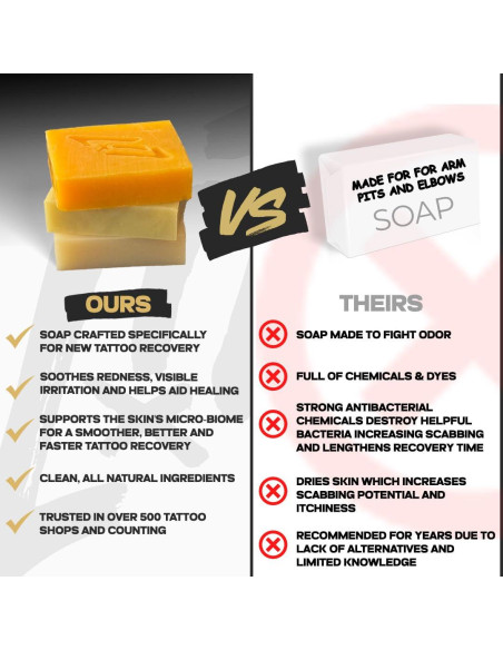 Jabón VI para Tatuajes Natural 3 Barras 113g Cuidado Suave