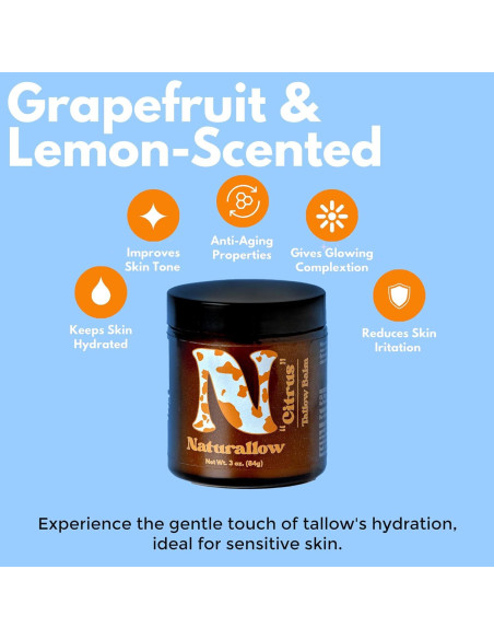 Bálsamo de Sebo Orgánico Naturallow 113g Cítrico - Hidratante Piel