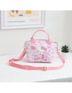 Mini Bolsa Cruzada de Cuero PU Rosa con Llavero - 16x7.1x22cm 2