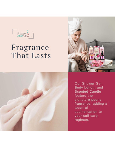 Cesta de Spa Floral Peonía Freida y Joe - Set 7 Piezas