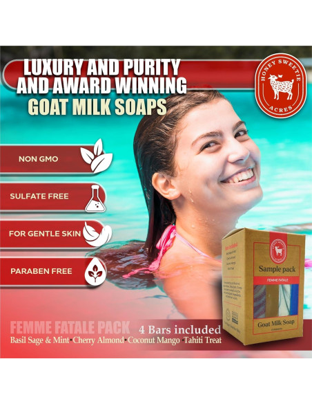 Juego de Jabones Artesanales Honey Sweetie Acres - 4 Fragancias Naturales Juego de Jabones Artesanales Honey Sweetie Acres - 4 Fragancias Naturales